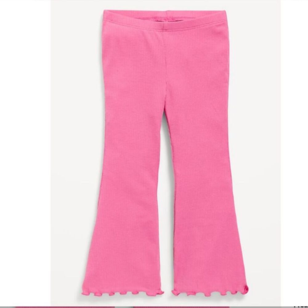 Old Navy Girls Ribbed Flare Leggings Pink 6T NWT Bell Bottom Stretch Pants